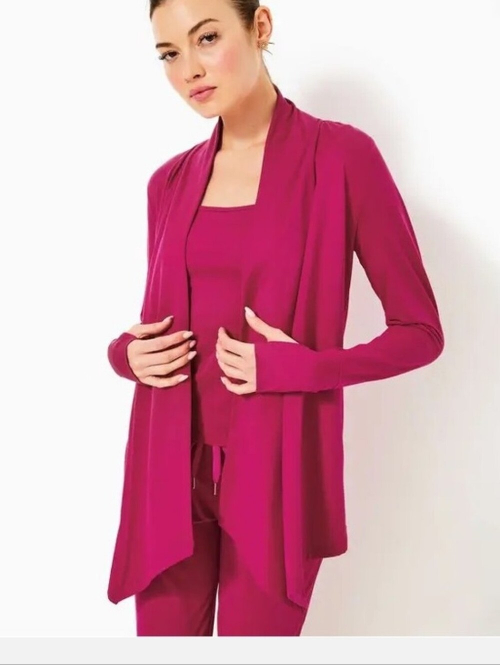 Lilly Pulitzer Sz M Cardigan Pink 2024 Like New Nevia Wrap Upf 50+